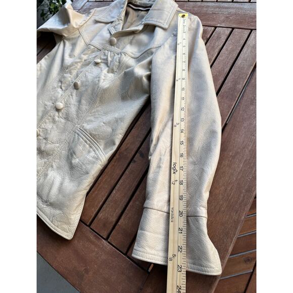 Vintage Leathers by New England USA Beige Deerskin Leather Jacket 8 Mid Western - Picture 8 of 8